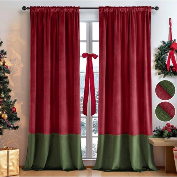 Sunicol Gardine Blickdicht Samtvorhang für Schlafzimmer Wohnzimmer, 2er Set, Wunderschön Weich Vorhang Verdunkelung Velvet Gardinen