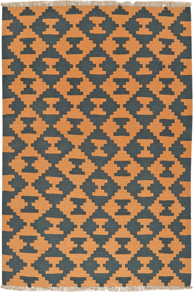 Looma 'Mehri' Kelim Gashgai handgewebt, Schurwolle Gelb, 127x184 cm