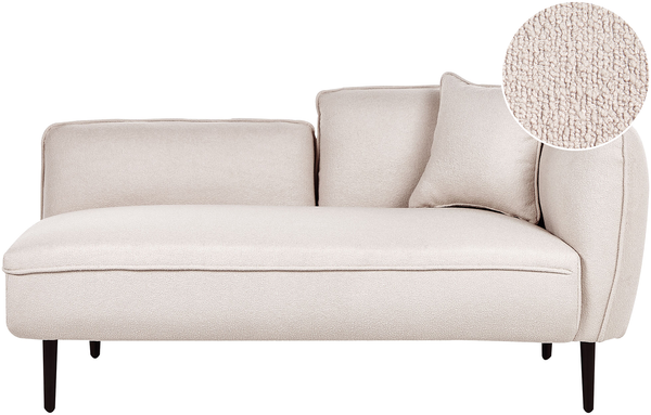 Chaiselongue Bouclé hellbeige rechtsseitig CHEVANNES
