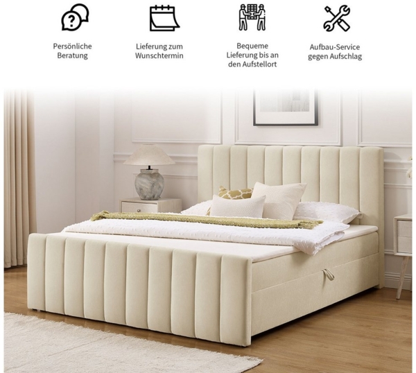 OTTO home Boxbett Yanna inkl. Bettkasten und Topper, Liegefläche 180x200 cm, erhältlich in der Größe 180x200 cm Bild 3