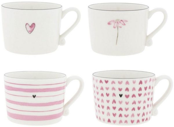 Bastion Collections Tasse Motivmix, Keramik, Spülmaschinengeeignet, Weiß, Motivmix, H: 7cm