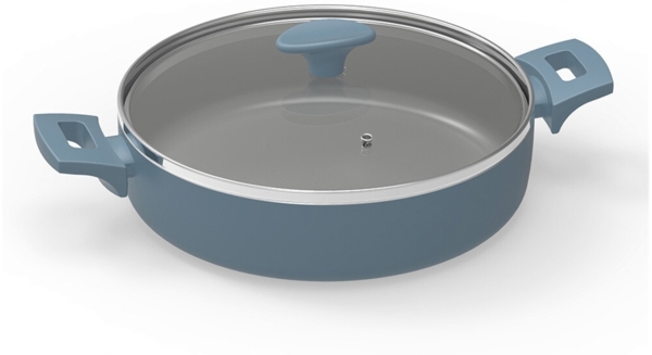 Michelino Alythia Servierpfanne mit Glasdeckel - 28 cm in Blau