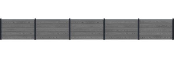 vidaXL Zaunelement 5 pcs WPC und Aluminium Grau 3429442