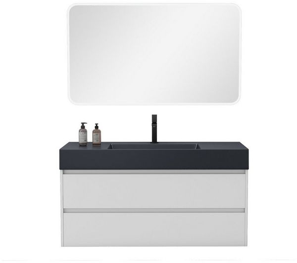 doporro Badmöbel-Set Badezimmermöbel Waschbecken Waschtisch Badezimmer-Schränke