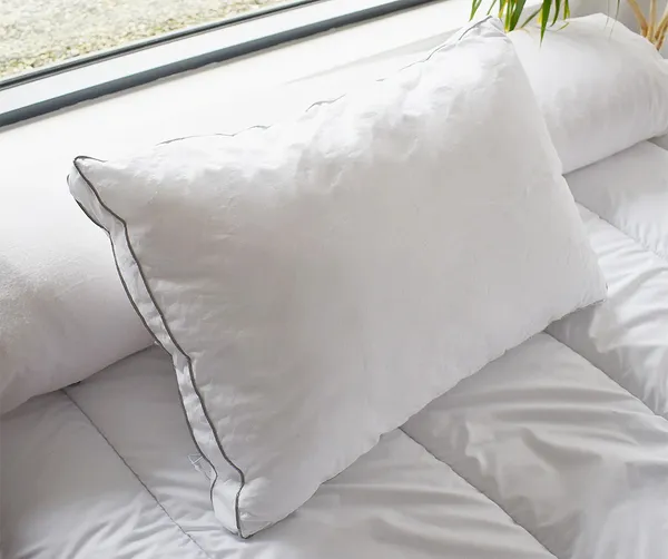 Vente-unique - AUXENCE Kopfkissen StoffStoff Weiß - B 50 cm x H 10 cm x L 70 cm