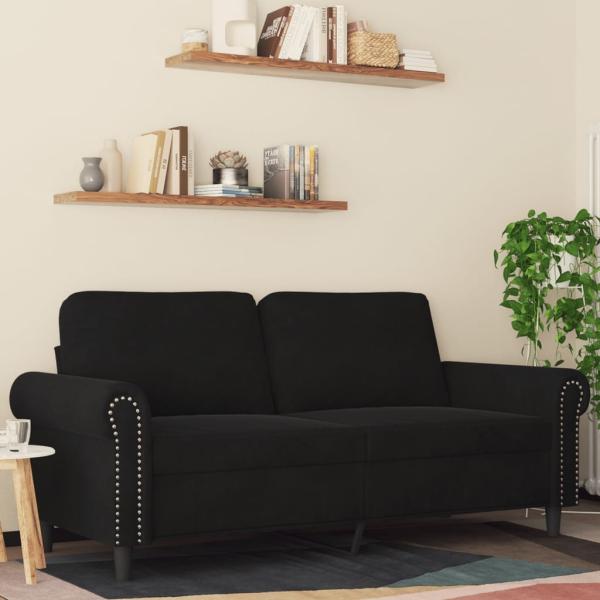 vidaXL 2-Sitzer-Sofa Schwarz 140 cm Samt 359534