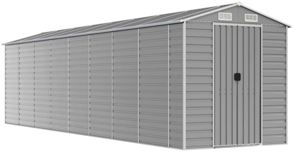 vidaXL Gartenhaus Hellgrau 191 x 810 x 198 cm Verzinkter Stahl 3188250