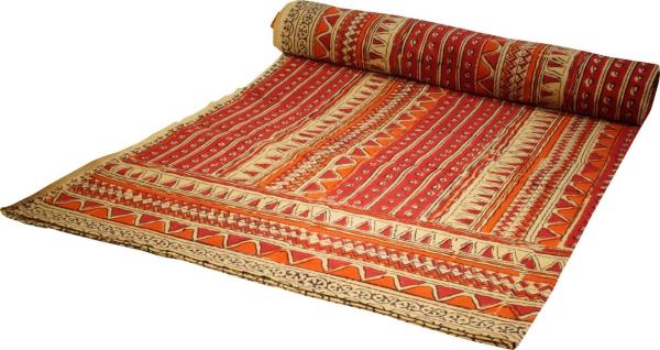 Guru-Shop Tagesdecke Blockdruck Tagesdecke, Bett & Sofaüberwurf,..
