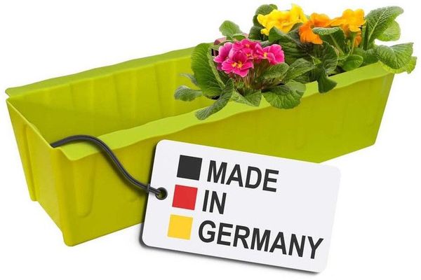 BURI Euro-Paletten Blumenkasten | 37,3cm Hellgrün | Pflanzkasten für Europalette Palette | Balkonkasten | Blumentopf | aus stabilen Kunststoff | Made in Germany