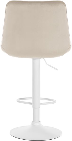 CLP Barhocker Toni Samt höhenverstellbar und drehbar,creme weiß Bild 4