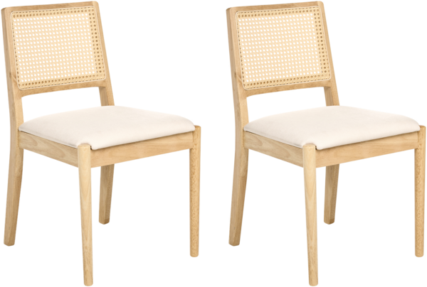 Esszimmerstuhl 2er Set TAMARAC Holz Hellbraun