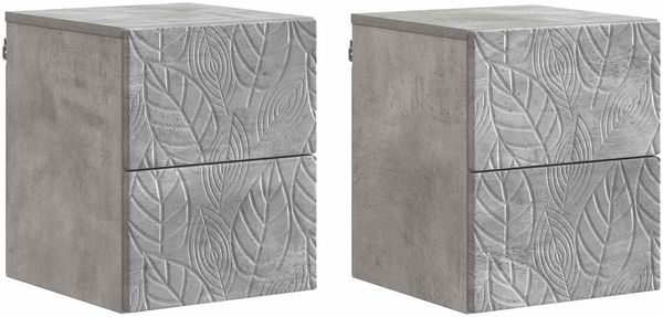 vidaXL Wandmontierter Nachttisch 2 pcs Betongrau 34,5 x 33 x 40 cm 898812