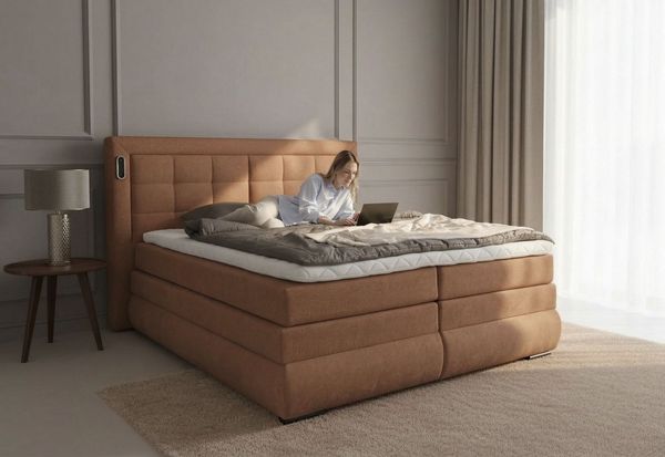 OTTO home Boxspringbett MIVVA inkl. Bettkasten und Topper, Komfortliegehöhe: 67 cm, in H3, H4 oder Hmix H3/H4, wahlweise mit oder ohne LED-Leuchten