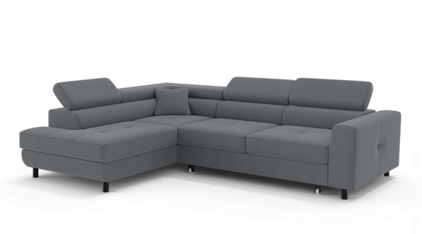 OTTO home Ecksofa AADEN Schlafsofa mit verstellbaren Kopfstützen, B/T/H: 254/199/90 cm, mit Bettfunktion und Bettkasten, Ottomane rechts/links bestellbar Bild 3