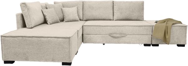 Home affaire Ecksofa Night & Day L-Form, Breite 316 cm mit Dauer-Schlaffunktion, inkl. Bettfunktion, Bettkasten und Keder, Boxspringbett 180x200 cm