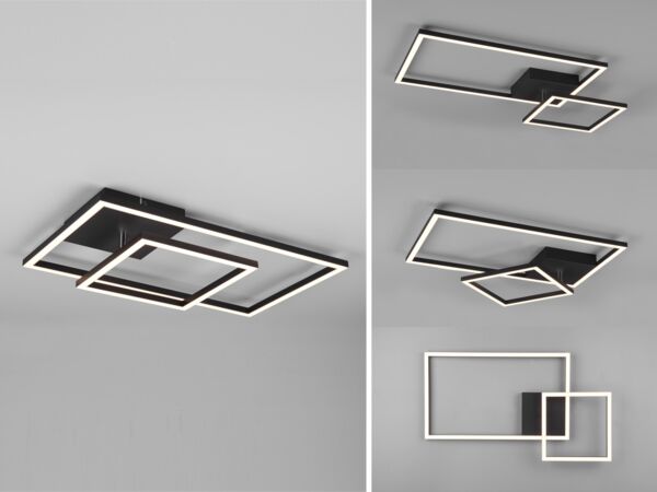 Reality LED Deckenleuchte Padella schwarz matt Switch Dimmer, schwenkbar