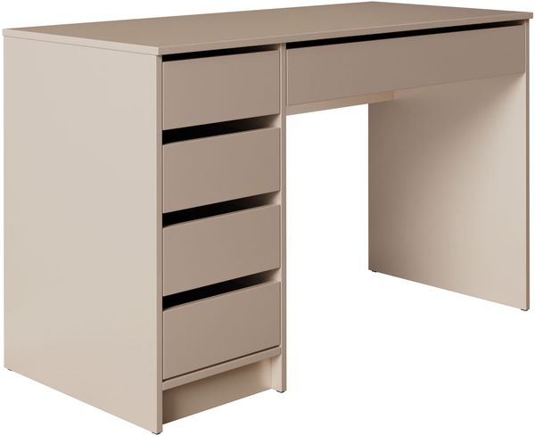 Schminktisch Ada (mit 5 Schubladen), Schreibtisch ist universell - Links / Rechts, Griffloses System
