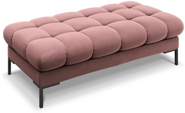 Micadoni Polsterbank Mamaia 2-Sitzer Samt Bluvel Rosa schwarze Beine