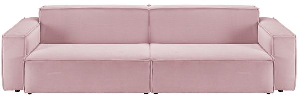 KAWOLA Sofa SAMU 3-Sitzer Feincord rosa 72 x 106 x 266 cm