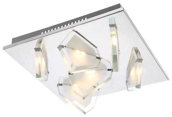 Adrette 27W LED Keller Deckenleuchte aus Chrom Glas weiß MIA