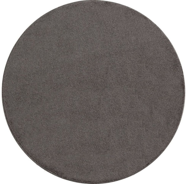 Kurzflor Teppich Alberto rund - 120 cm Durchmesser - Mokka