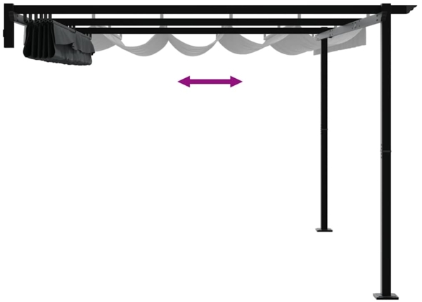 vidaXL Wandmontierter Pavillon Anthrazit Stahl 4003975 Bild 8