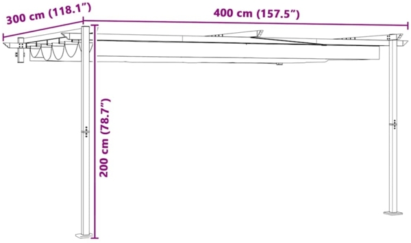 vidaXL Wandmontierter Pavillon Anthrazit Stahl 4003975 Bild 10
