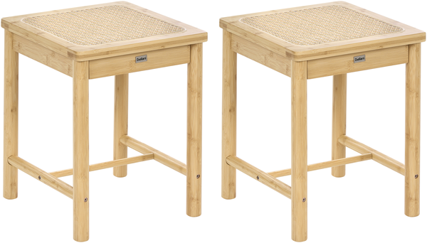 Set mit 2 Hockern EVIRES Bambus Hellbraun