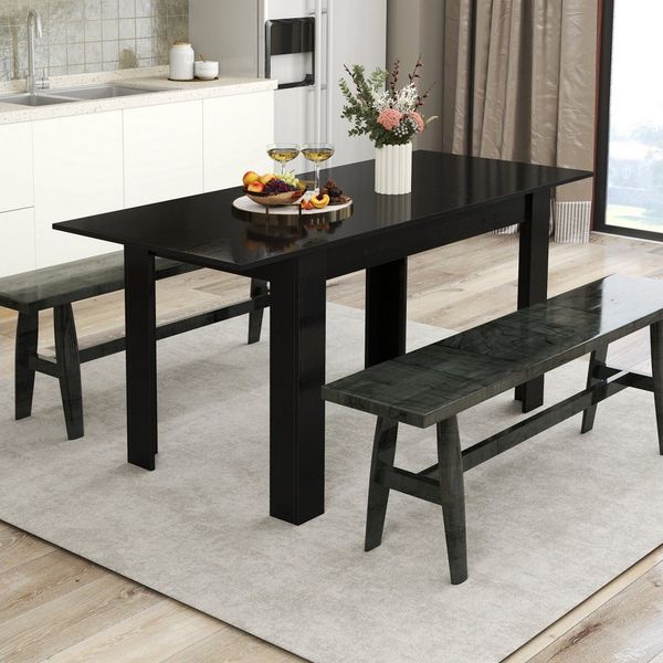 COSTWAY Esstisch, erweiterbar, für 4-6 Personen, bis 110 kg,120/158 x 70cm