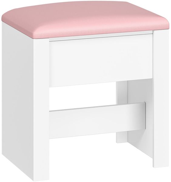 Hocker Schminktisch, Sitzhocker Gepolstert, Makeup-Hocker mit Rutschfesten Fußpads, Geeignet für Ankleidezimmer, Schlafzimmer, Eingangsbereich, 30 x 40 x 44 cm, Rosa Bild 2