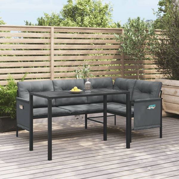 vidaXL 2-tlg. Garten-Essgruppe Anthrazit Stahl 3187259