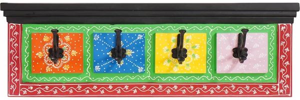 vidaXL Garderobenständer Schwarz 80 x 25 x 2 cm Massivholz Mango 4017580