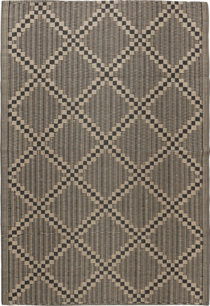 Teppich Läufer Terrasse Balkon 120x180 Schwarz Beige Kunststoff Laursen 2831-00