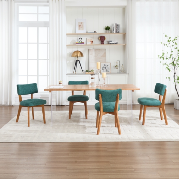 LVHOM 2er Set Esszimmerstühle Leinenstoff, Polsterstuhl aus Massivholz, belastbar bis 200 kg, Stuhl für Esszimmer, Homeoffice & Wohnzimmer, Grün Bild 10