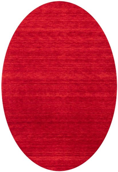 Gabbeh Teppich - Softy - Uni 230 x 150 cm - rot - oval
