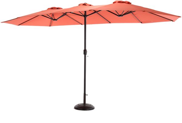 LVHOM Marktschirm 450x300cm(Modell A)Groß rechteckig Doppelseiten-Marktschirm mit Kurbel für Garten, Terrasse, Poolbereich, Gastronomiebetriebe