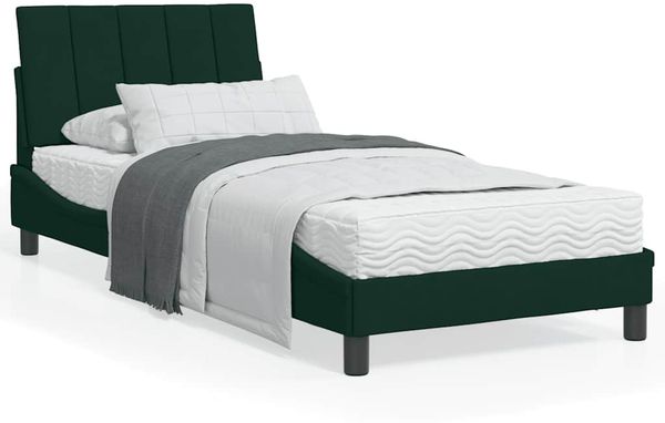 vidaXL Bett mit Matratze "Hanko" Dunkelgrün 90x200 cm Samt 3208577