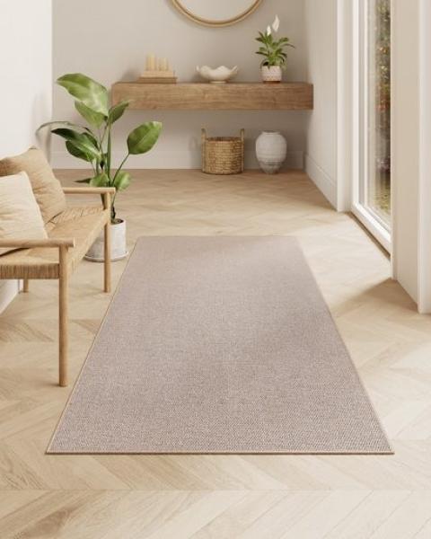 Songmics HOME Teppich, rutschfest, Jute-Optik, maschinenwaschbar, kamelbraun, 80 x 150 cm