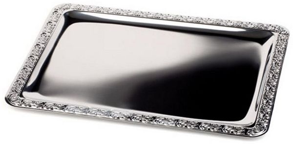 APS Tablett SCHÖNER ESSEN", (B)500 x (T)360 mm, silber"