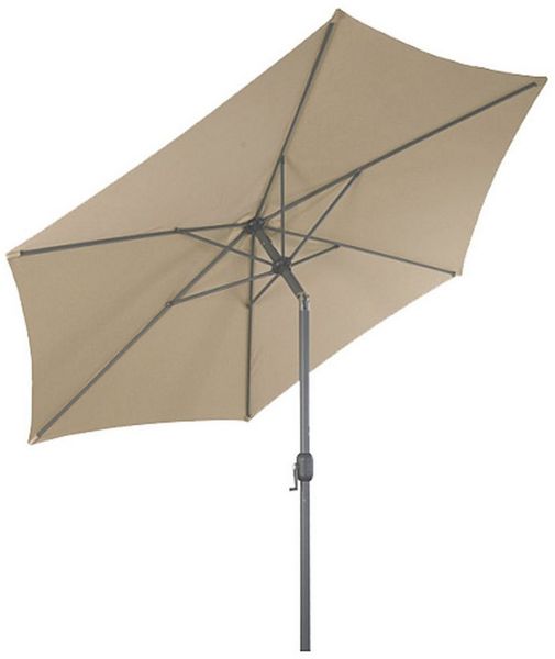 Spetebo Sonnenschirm Alu Sonnenschirm 250 cm Knickgelenk + Kurbel - beige, Packung, 1tlg, verstellbarer Neigungswinkel durch Knickgelenk