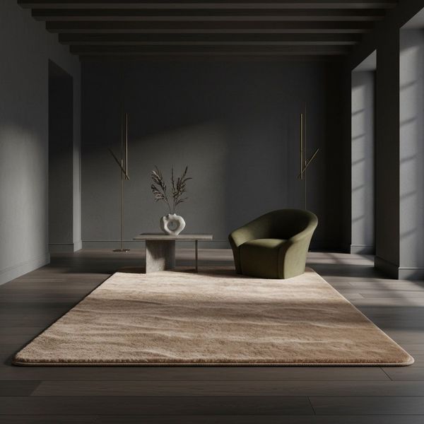 KADIMA DESIGN Teppich ISAR Wohnzimmer Waschbar Schlafzimmer Wohnzimmerteppich Esszimmer Uni, Läufer, Höhe: 13 mm, Beige, 60x100 cm, Strapazierfähig Esszimmerteppich Waschbar