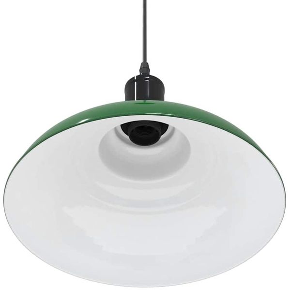 vidaXL Pendelleuchte Höhenverstellbar E27 Grün Glänzend Ø 31 cm Metall 4103437 Bild 9