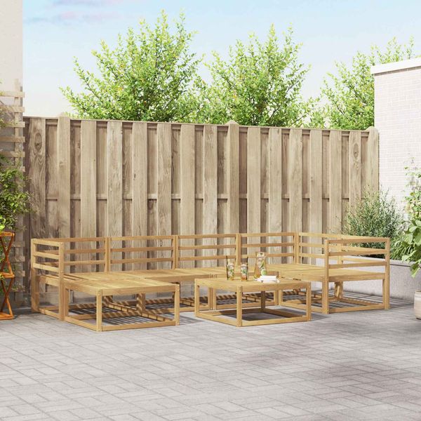 vidaXL Outdoor-Sofagarnitur 7 pcs Weiß Massivholz Akazie 3386708