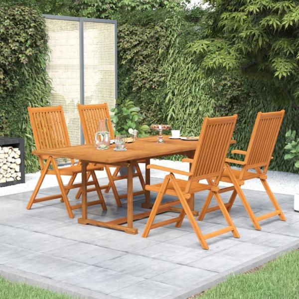 vidaXL 5-tlg. Garten-Essgruppe Massivholz Akazie 3079637