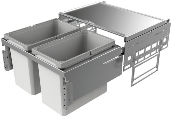 Abfallsorter COX base 360 S/600-2 hellgrau / Schrankbreite 60 cm / Abfalleimer / Abfallsammler / Mülleimer