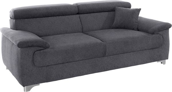 DOMO collection 2,5-Sitzer Mira inklusive Kopfteilverstellung für mehr Wohlfühlkomfort, elegant und modern, komfortabel, frei im Raum stellbar