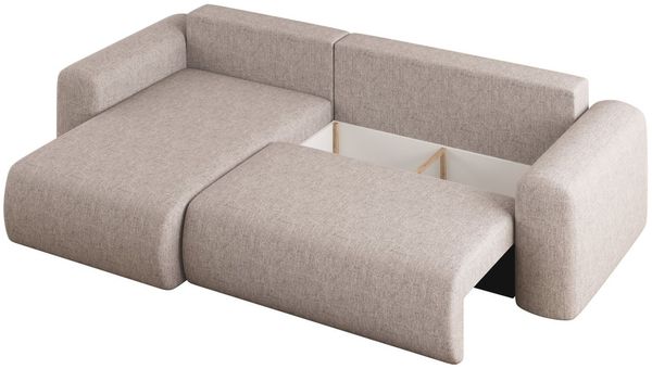 Ecksofa Schlafsofa FLORA Stoff Verita Dunkelgrau Ottomane Links Bild 2