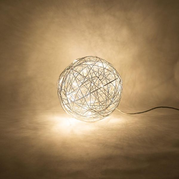 s.luce Mesh LED-Drahtkugel Innen & Außen Warmweiß Aluminium Ø 30cm