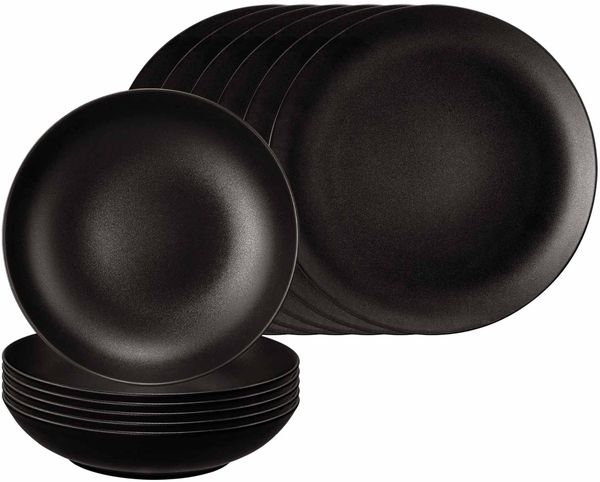 Seltmann Weiden Liberty Velvet Black Tafelservice 12-teilig