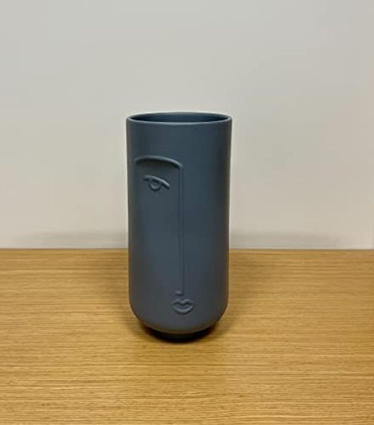 Blumenvase, 13 x 28 cm, grau